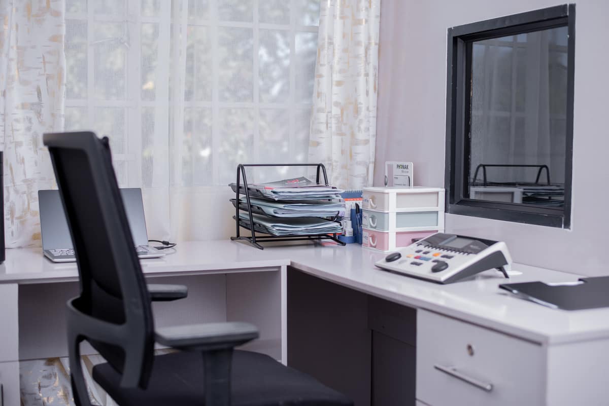 ASHA clinic workspace for hearing aid fitting